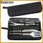 high quality BBQ tools Carrying Case new Steel Barbecue Tool Set with Solid Hard Wood Handles