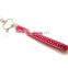 Pink Promotion Gift PU Leather Key Chain with Crystal Gem, Swivel Snap Hooks, Key ring accembly, Acrylic Gem Key chain