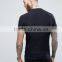 High Quality Custom Textured Stripe Short Sleeve Button Placket Black Men's 100% Organic Cotton Knit 200g Casual Polo Shirt