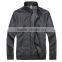 Manufacturer From Jiangxi Men's Waterproof Jacket Black Color Open Fly with Zipper 100% Polyester AC Coated With 1x1 Rib