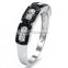Korean fashion fresh simple jewelry s925 sterling silver black rings for young girls