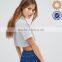 Womens pullover crop top short sleeve hoodies