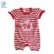 Newborn Baby Girl Bodysuit With Stripe Navy Style Kid Clothes Designs For Toddler Summer Short Sleeves Baby Romper