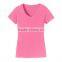 Short Sleeve Bulk Deep V-neck Women Cotton Plain Blank Tshirt