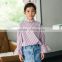 S17594A 2017 New Autumn Children's Cotton Blouses Kids Striped Tops