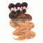 ombre hair weaves hot sale ombre weaving hair 1b/#4/27# color three tone color Malaysian human hair weft mix length