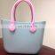 Jelly Candy Color Silicon Beach Bag with PU Handle