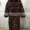 Genuine Fabric Natural fur coat women down jacket winter long section with removable sleeve and length