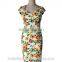 sexy off shoulder deep v neck floral dress