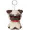Pretty White Cartoon Custom 3.5'' Stuffed Animal Soft Plush Mini Dog Keychain