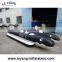 Popular giant black shark inflatable water toys banana boat for sale