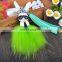 Double Faced Car Keychain Fox Fur Ball Bag Pendant
