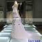 Speaker Sleeves Lace Beading Prince Dresses Sexy See-through Back High Slit Mermaid Wedding dress for Bridal Tiamero 1A1161
