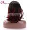 Hot Selling Fashion Short Bob Wig Burgundy Hair Omber Color Wigs 100% Human Hair Virgin Brazilian Lace front Wig With Bangs