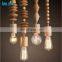 Designer wooden beads solid wood pendant lamp