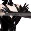 Instyles Sexy Lingerie Black PU leather GLOVES Wetlook Shining Spandex Long Gloves Erotic