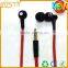 Colorful Metal in ear wired earphone with MIC and remote control for mobile phone