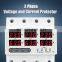 3 three phase Voltage Current Relay Protector 63A 60A 220V 3P+N Over Under Voltage Relay Current limiter automatic protect