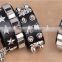 new style men broader real leather punk rhinestone many layers skull bracelets with chain