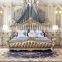 Bedroom Furniture Antique Design Luxury Wood Camas Leather Solid Wood King Size Bed Frame