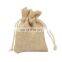 Custom small cheap plain burlap drawstring coffee bag round bottom gunny jute packing bag