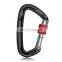 Wholesale 24KN Outdoor Custom Logo shaped Factory Climbing Snap Hook Aluminum Carabiner Hooks S7101B