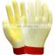 Leather Reinforced Palm Yellow Aramid Cut Proof Work Gloves Safety