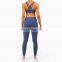 High waist gym athletic woman lady fitness sport bra short long pant exercise legging female yoga set