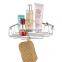 Wall Mounted 304 Stainless Steel Single Storage Shower Caddy Bath Organizer Shelf Bathroom Corner Basket Rack with Hook