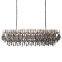 Rococo Gold Crystal Rectangular Crystal Chandelier Villa Hall Hotel Lobby Pendant Light Crystal Chandelier