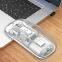 Dual Bt5.1 2.4g Adjustable Magnetic Mouse 3 Modes Half Transparent Unique Mute Wireless Rechargeable Mouse