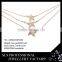 Latest models fashion silver women neckalce gold plated flashing Christmas necklace triple layer necklace