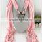 2015 Lovely new arrival hot selling ladies' scarf brand big cotton lady scarf Full diamond triangle alloy pendant jewelry scarf