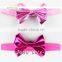 Babygirl shiny Chiffon Flower Hair Bow headbands with bowknots