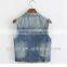 ss lastest girls' denim vest,waistcoat manufacture in china
