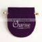 Custom Gift Pouch Velvet Bag with Drawstring for jewelry with beads and in silver logo