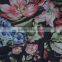 Colorful Big Flower Cotton AOP all over print stretch satin fabric