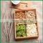 4 compartments bamboo dry fruit dessert tray,storage box with removable divider