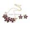 Fashionable design high density gold plated zinc alloy flower necklace earring jewelry set