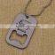 Custom stainless steel bottle opener dog tags with chain