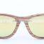 Made in China Custom Wood Sunglasses Zebra Frame with Yellow Mirror REVO Polarized Lens Eyewear