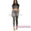 White Double Stripe Hoodie Jogger Crop Top yoga pants sets