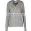 GREY ZIPPER POLKADOTS SWEATSHIRT WITH HOOD