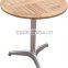 New fashion design outdoor wooden table with alumninum frame