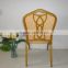 luxury hot sale fashionable stackable banquet furniture banquet chairs with back flower