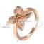 Lovely Fashion Jewelry Four Leaf Clover Shaped Inlay Rhinestone Women Wedding Ring