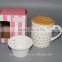 New bone china Tea mugs with filter and lid