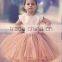 (MY2835) MARRY YOU 2016 Short Sleeve Champange Tulle Baby Flower Girl Dresses Patterns