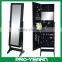 Floor Standing Wooden Mirror Jewellery Cabinet for Jewelry Storage Display and Dressing Make Up with Modern DIY Furniture Design