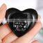 Obsidian Stone Crystal Heart With Skeletons Face
